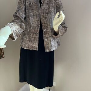 Chico's Textured Tan and Brown Jacket